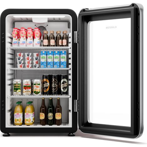 Klarstein Nevera para bebidas Audrey Evo  diseño retro  puerta de cristal  113 L  CEE C