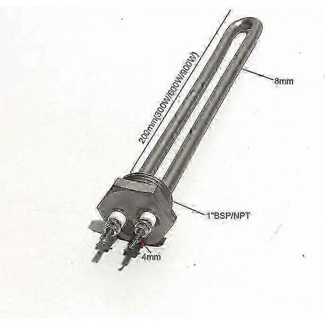 Élément chauffant pour chauffe-eau solaire DC 12V/24V/48V, en acier inoxydable 304, filetage BSP 1 pouce, longueur 200 mm, tige chauffante à immersion 300W/600W. (1/4)