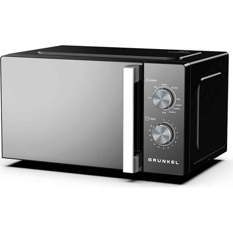 Microondas Grunkel MWG-20ESPEJO/ 800W/ Capacidad 20L/ Función Grill/ Negro