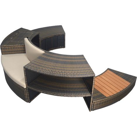 Mobili spa semirigidi di design Vita 140 Netspa in PVC intrecciato - Diametro esterno totale con i mobili 290cm - Set di 5 moduli (1/5)