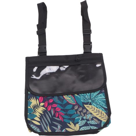 Sacoche pour fauteuil roulant grande capacité en tissu Oxford imperméable et anti-poussière, avec cordon. (1/5)