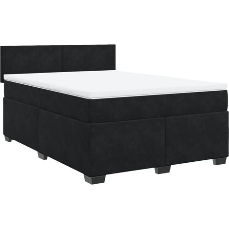 Maison Exclusive - Boxspringbett mit Matratze Schwarz 140x200 cm (1/5)