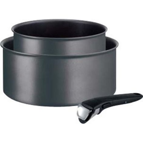 set di 2 pentole antiaderenti nere da 16/20 cm - L6859202 - tefal