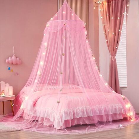 Avec étoile lampe princesse chambre à coucher décoration literie étoile lumineuse dôme moustiquaire tente 125025060cm (1/4)