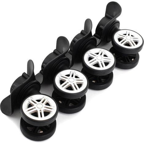Basetbl – Lot de 4 roulettes de rechange noires pour valises – Dimensions 12 × 5,5 cm – Capacité de charge forte – Installation facile (1/4)