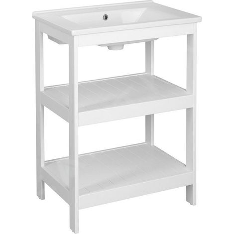 Aqualine Etide - Meuble lavabo 615x850x440 mm, blanc mat ET610 (1/5)