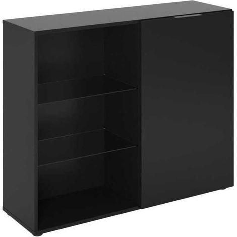 Petit meuble de rangement - Décor noir - L99,1 x H81,3 x P31,5 cm - Fabriqué en Allemagne
