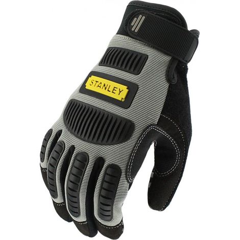 Stanley – Gants de manutention extrême performance – Protection jointures et paume en PVC – Conforme norme EN388 – Couleur noir