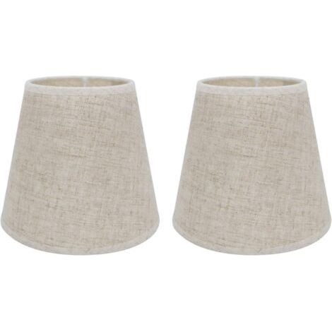 Lot de 2 Abat-jours E14/E27 pour Lampe de Table Applique Murale,Lustre,Abat-jour en Cristal,10 cm (Haut) x 14 cm (Hauteur) x 16 cm (Bas),Linen (1/2)