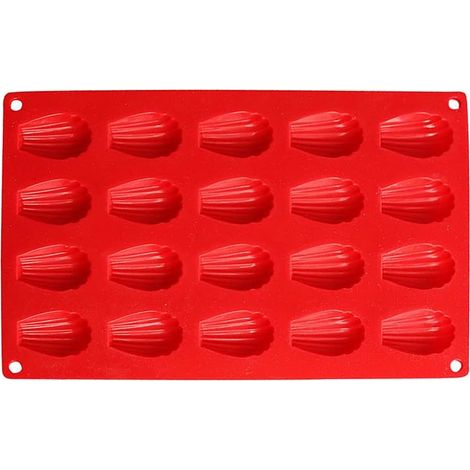 Moule à Madeleine en Silicone Moule à Gâteau en Silicone en Forme de Mini Muffins Cannelé Résistance Aux Hautes Températures pour Muffins, Cupcakes, Brownies, Gâteaux, Pudding. (1/4)