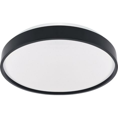 Plafonnier LED rond noir effet étoilé 24W lumière neutre SARA Struhm (1/2)
