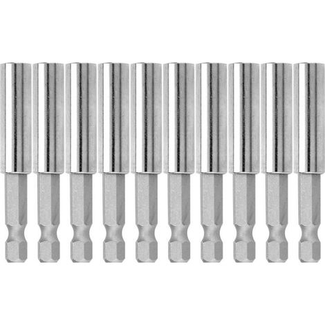 10 Pièce 1/4" (60mm)Tige Hexagonale Porte-Embouts Magnétique 60 mm Barres D'extension Tournevis
