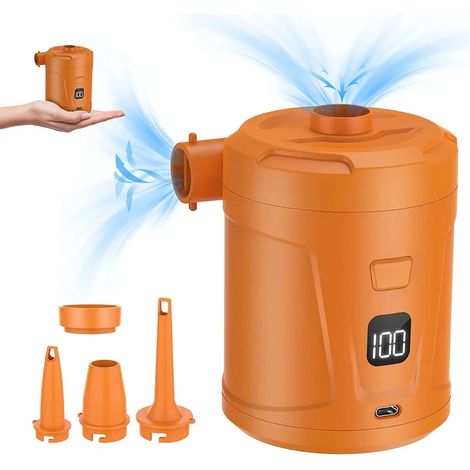(Orange) Compresseur d'air électrique sans fil 5200 mAh, pompe de dégazage, pompe à vide rechargeable (1/5)