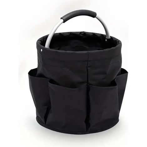 ALLIANDISNoir Nouveau panier de rangement pliable de 17 L grande capacité pour lavage de voiture, pique-nique, jardin, plage, sac de transport extérieur avec poignée, sac de rangement pour outils et n (1/5)