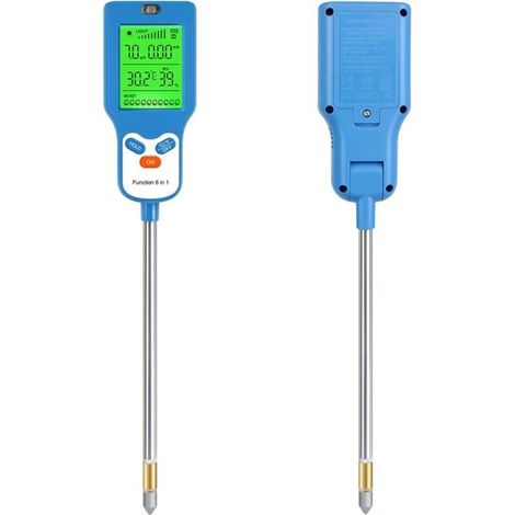 Soil pH Meter 6 in 1 Soil Tester, Moisture/Light/pH Tester, Gardening Tool Kits for Plant Care, Soli Detector for Gardens Vegetables Flowers and Lawns (1/4)