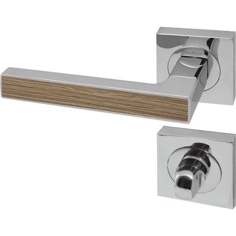 Poignée de porte d'intérieur Premium chrome Chêne Gris à condamnation (1/3)
