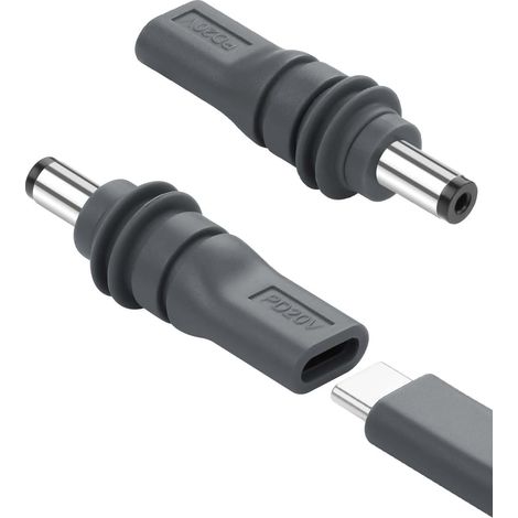 Lot de 2 adaptateurs d'alimentation USB C vers DC 5,5 mm x 2,1 mm pour Starlink Mini, PD100W USB C Femelle vers connecteur mâle DC5521, câble étanche de Remplacement Starlink Mini (1/5)