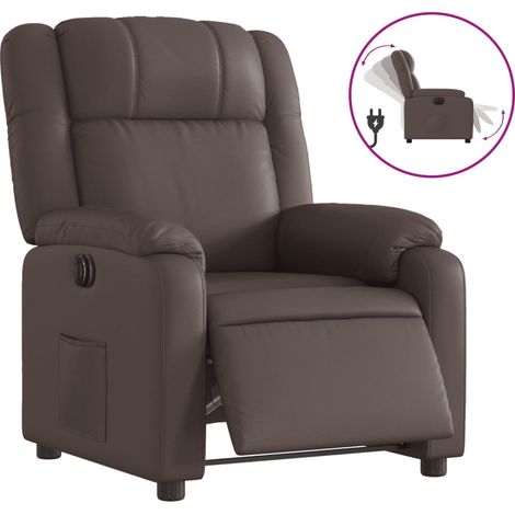 Fauteuil de Salon,Chaise,Fauteuil inclinable électrique Marron Similicuir CFW837248 (1/5)
