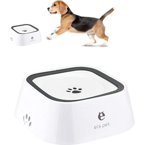 GDHZS-Bol d'eau pour Animaux de Compagnie, Anti-éclaboussures Distributeur pour Animal de Compagnie, d'eau Eau Lente Distributeur d'alimentation pour Chien Chat(gray) (1/5)