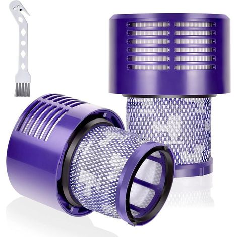 2 Filter – Staubsaugerzubehör – Kompatibel mit Dyson V10 Animal Absolute Total Clean SV12 – Waschbar und wiederverwendbar – Für die Raumluftreinigung – Grau – 25,5 x 7,5 cm (1/5)