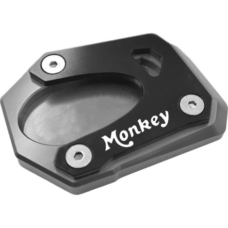 (GRIS) Compatible avec Honda Monkey 125 (2018-2022) : béquille latérale CNC, extension et support pour une meilleure stabilité. (1/4)