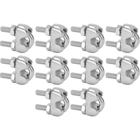 10 serre-câbles en acier inoxydable M4 de 3/16 pouce avec boulon en U et fixation en selle (1/5)