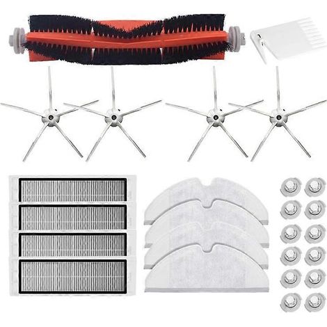 Lingettes de nettoyage, brosse principale, filtre HEPA blanc pour aspirateurs Roborock S6, S5 MAX, S60, S65, S5, E25 et E35 - Pièces et accessoires