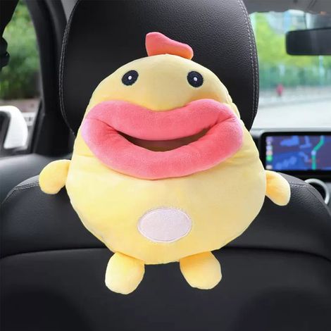 Housse De Boîte À Papier Mouchoirs De Voiture Décorative Organisateur Stockage Boîte Console Séparée Style Divisé Plush Doux Hydrofuge - couleur verte, jaune - dimensions 22 x 22 x 4 cm (1/5)