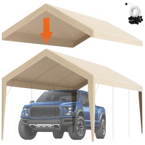 Toile d'auvent de rechange pour abri de voiture - 6 - 1x3 m (1/5)
