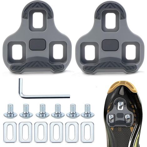 Bike Pedals Compatible with Look Keo Cleats, Flat Pedal Cleats Cleat Kit for Pedals Road Bike Cleats Look Keo Grip Grey, 2 Max, Blade Carbon, Easy, Classic 3 (Gray 4.5°) (1/5)