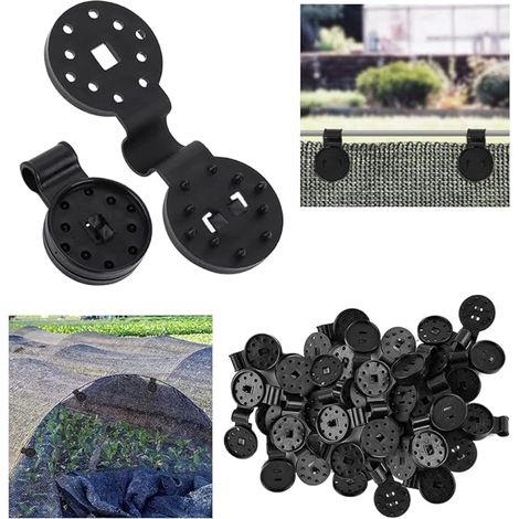 100 PCS Clip Spécial avec œillet,Clips en Plastique pour Tissu de Protection,Clips pour Voile d'ombrage,Clips en Plastique (1/5)