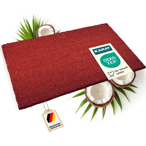 Tapis extérieur, Paillasson en Noix de Coco, Fibres de Coco Antidérapantes Rouge 24 mm 40 x 60 cm