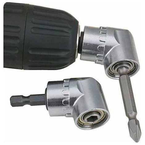 Adaptateur porte-tournevis, adaptateur à angle de 105° pour perceuses et tournevis, fixation à angle droit pour tournevis hexagonaux 1/4\ (1/5)