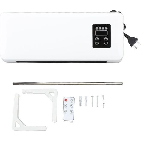 Radiateur électrique mural 1500 W. chauffage et refroidissement rapides. avec télécommande. sèche-serviettes. convient pour chambre et salle de bain. prise UE. 220 V