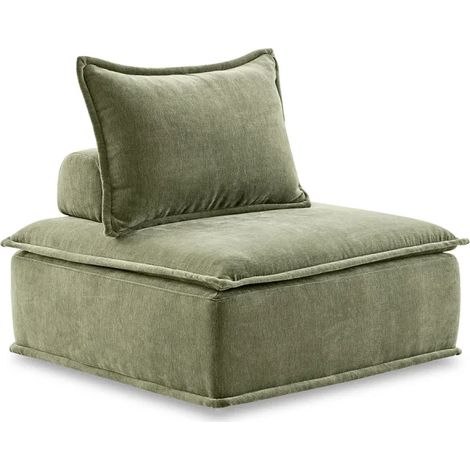 Chauffeuse tissu microfibre vert avec dossier amovible – LYS (1/5)