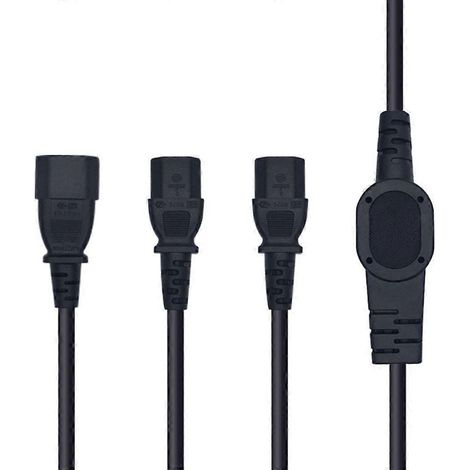 Câble adaptateur de 2 m avec connecteurs IEC320 C14 vers 2xC13 (fiche mâle vers femelle).
