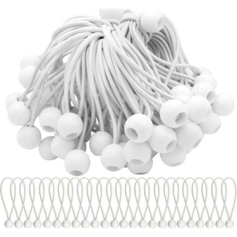 Lot de 50 Tendeur Elastique Cordons Élastiques avec Boules Sandow Elastique Boules Elastiques pour chapiteaux, tentes, bannières et bâches,TRIMEC (1/5)