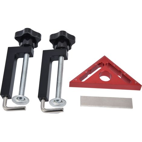 Équerre magnétique à 90° pour bois, règle triangulaire avec bloc de positionnement, pince de guidage, outil de menuiserie précis. (1/5)