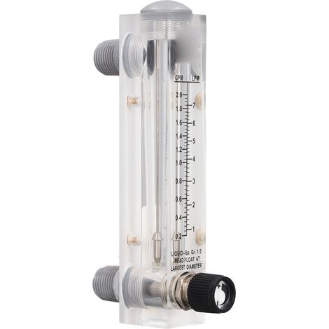 Débitmètre de type panneau 0,2 à 2 GPM Testeur de débitmètre de liquide acrylique pour le contrôle de mesure