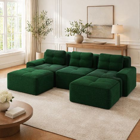 Modulares Sofa aus Cord ohne Montage fürs Wohnzimmer OKMYHOME (1/5)