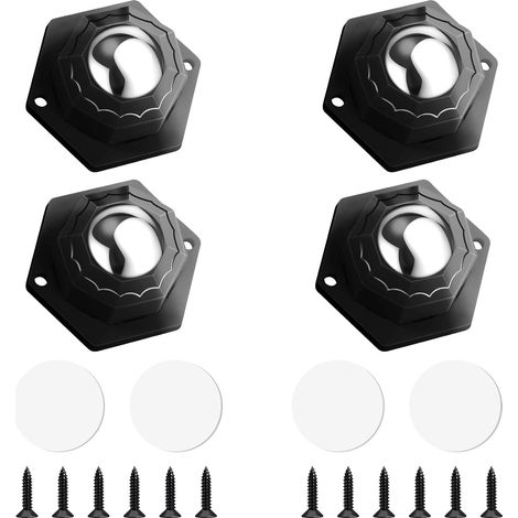 4 Pièces Petite Roulettes pour Meubles, Roulettes Pivotantes Auto-adhésives Charge 200kg, Mini Transfert Roues de Meubles à 360 Degrés de Rangement,Petits Meubles,Poubelles et 12 Vis (1/5)