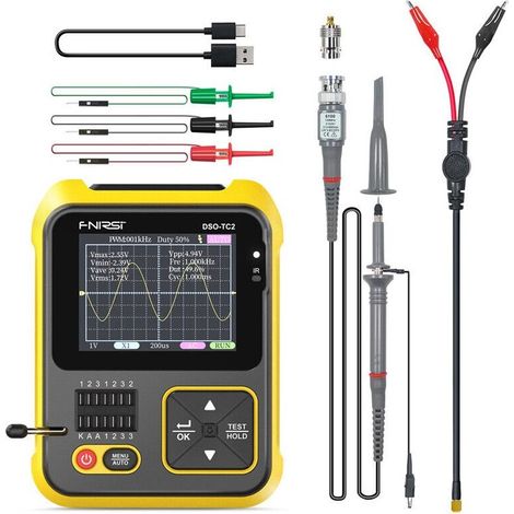 FNIRSI DSO-TC2 2-IN-1 Handheld Digital Oscilloscope Transistor Tester Full Version (1/5)