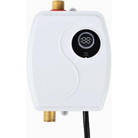 Chauffe eau, 3800 W 220 V Chauffe eau instantané avec écran Tactile et Raccords en Laiton, pour Cuisine Salle de Bain RV