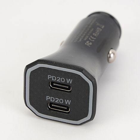 Chargeur de voiture USB 4,8 A/24 W entièrement métallique, mini adaptateur encastré double port, charge rapide pour iPhone 13/12/11 Pro/XR/X/7/6s, iP (1/4)
