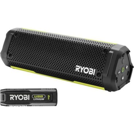 Enceinte Bluetooth - RYOBI - 4V - IP67 - Câble USB-C - 1 batterie 4V 2,0 Ah USB Lithium (1/5)