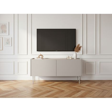 BOBOCHIC - Meuble TV 2 portes 120 cm ATLAS Beige (1/5)
