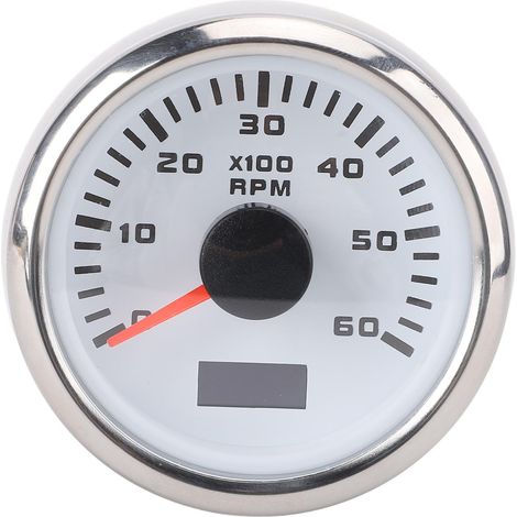 Ortviai Tachymètre Automobile 52 mm avec Horamètre et Rétroéclairage 7 couleurs CX6228, 0-6000 tr/min, 9-32 V (1/5)