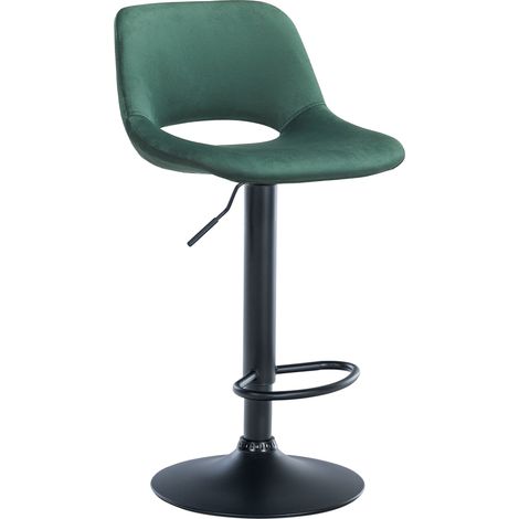 Taburete de bar Camden en terciopelo Verde Metal negro mate (1/5)