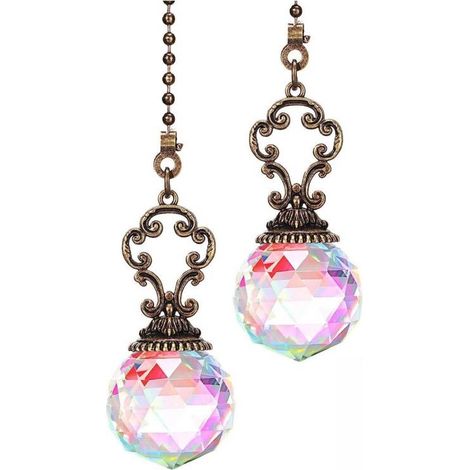 Rallonge décorative cristal pour lampe plafond - Boule vintage pour salle de bain, bureau ou ventilateur