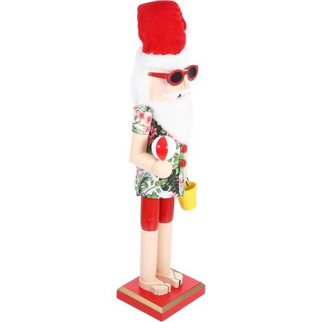 Casse-Noisette Bois Thème Plage Décoration Noël Originale pour Bureau Maison Ornement Noël Casse-Noix Hawaïen Et Unique (1/5)